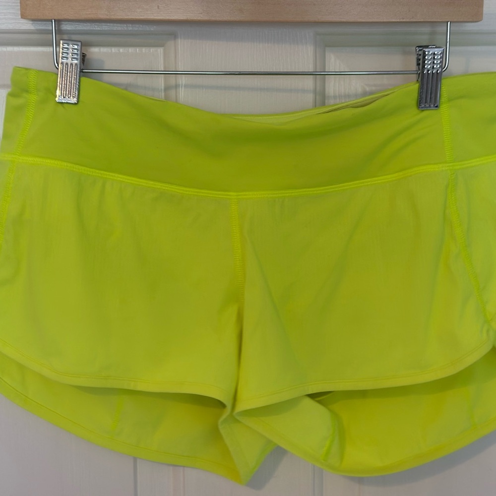 Lululemon Neon Yellow Women's Speed Up Shorts